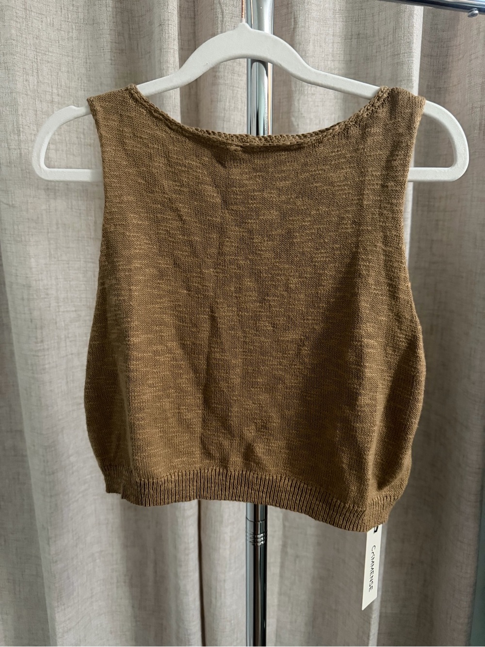 Commense Brown Knit Tank Top